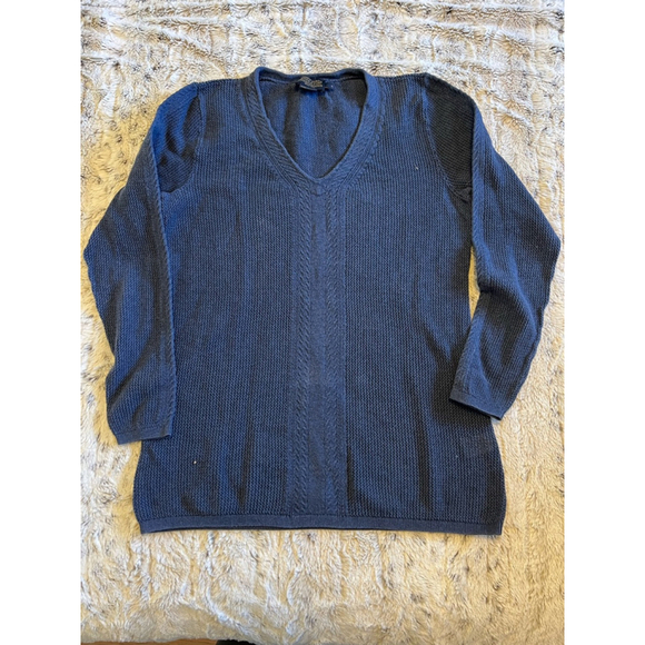 Pendleton Sweaters - Vintage Pendleton Long Sleeve Cotton Knit Dark Blue Sweater Womens Size Large